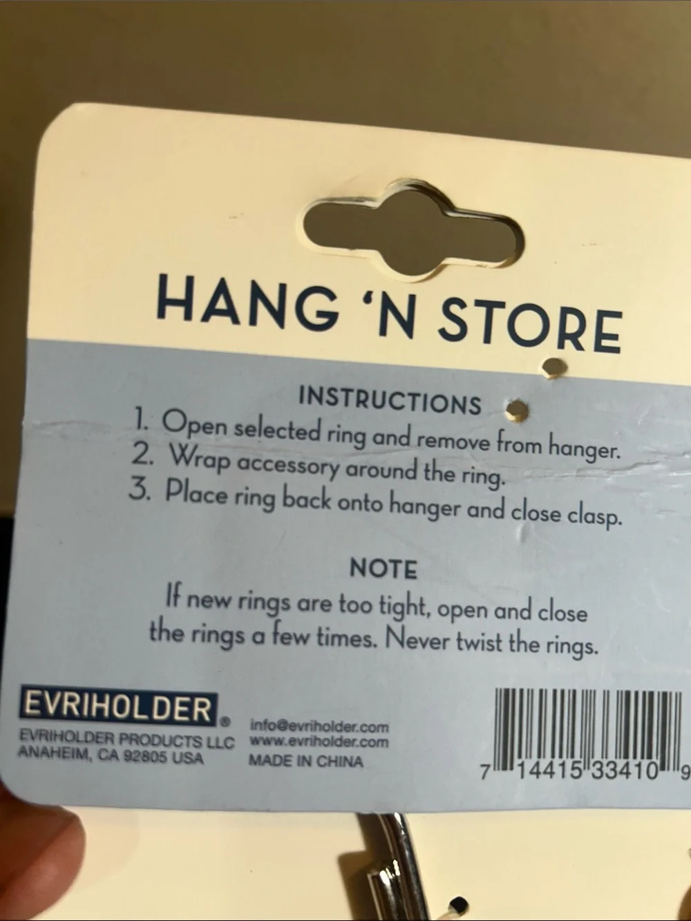 Evriholder Hang 'n Store Accessory Organizer Hold 10 Garments